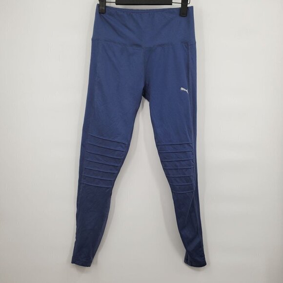Puma Moto Compression Leggings Mid Rise Tight Mesh Solid Activewear Womens Small - Picture 2 of 12